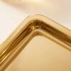 Altın sunum tepsisi 33x18 cm, gold kaplama paslanmaz çelik