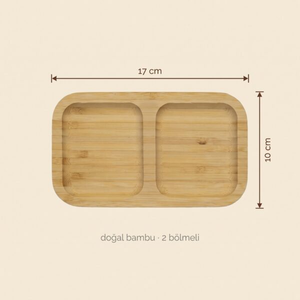 Bambu sunumluk 2 bölmeli 17x10 cm
