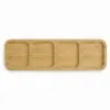 Bambu 4 bölmeli sunumluk 33x10 cm, beyaz zemin