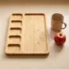 23x32 cm kahvaltı tabağının boyutu: kupa ve elma yanında karşılaştırma
