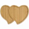 Toprak Bambu Çift Kalp Kahvaltı Tabağı 28×19 cm