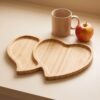 Bambu çift kalp kahvaltı tabağı 28x19 cm