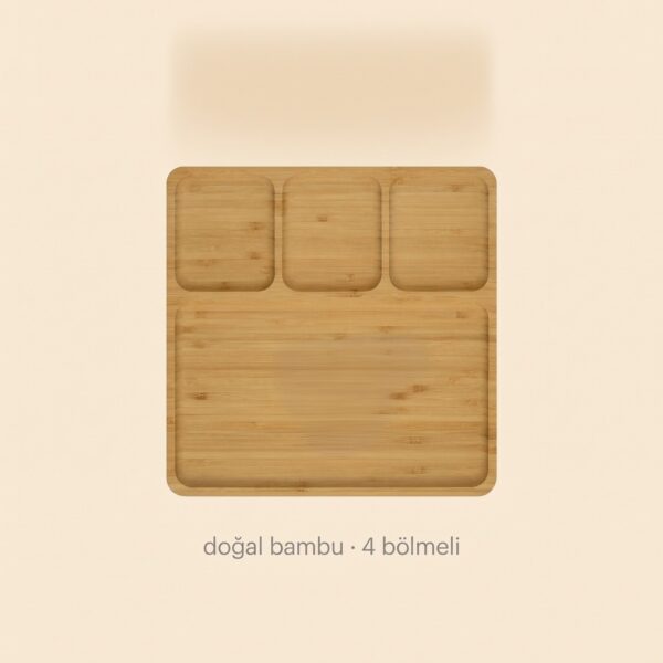 Bambu 4 bölmeli kahvaltı tabağı
