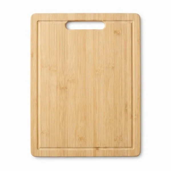 Bambu kesme tahtası 20x30 cm, sulu oluklu ve asma delikli