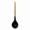 Bambu saplı siyah silikon kepçe 32 cm