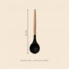 Kepçe ölçüsü: 32 cm, bambu sap, çizmeyen silikon