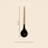 Kepçe ölçüsü: 32 cm, bambu sap, çizmeyen silikon