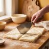 Ahşap saplı üçgen börek kesici spatula