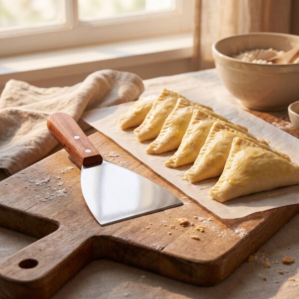 Ahşap saplı üçgen börek kesici spatula