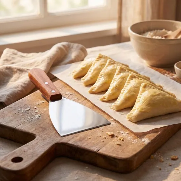 Ahşap saplı üçgen börek kesici spatula