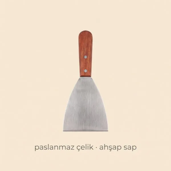Ahşap saplı üçgen börek kesici spatula
