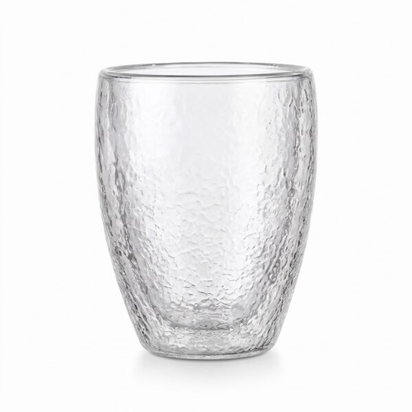 Buzlu dokulu çift cidarlı cam bardak 300 ml