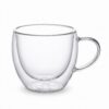 Çift cidarlı cam fincan 250 ml cam kulplu