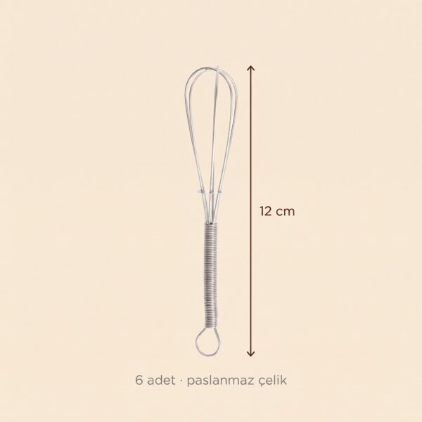 Çırpıcı çay karıştırıcı 6'lı 12 cm paslanmaz çelik