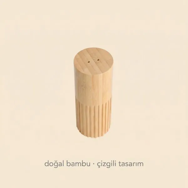 Çizgili bambu tuzluk karabiberlik büyük boy