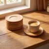 Bambu fincan altlığı 6'lı 10 cm