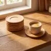 Bambu fincan altlığı 6'lı 10 cm