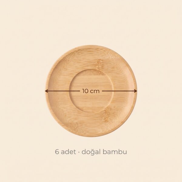 Bambu fincan altlığı 6'lı 10 cm