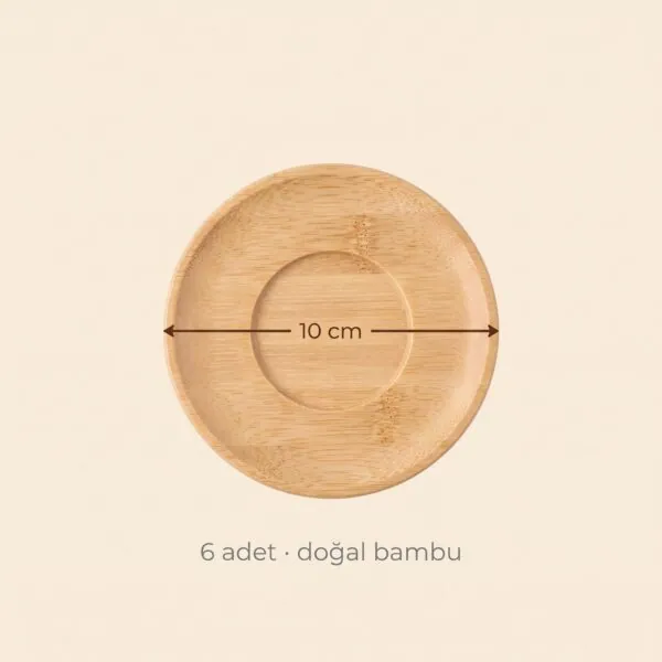 Bambu fincan altlığı 6'lı 10 cm