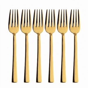 Gold kaplama çubuk model tatlı çatalı 6'lı 16 cm