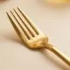 Gold kaplama çubuk model tatlı çatalı 6'lı 16 cm