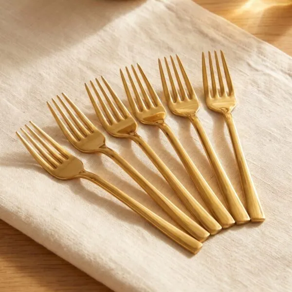 Gold çubuk tatlı çatalı 6'lı 16 cm
