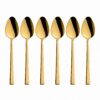 Gold kaplama çubuk model tatlı kaşığı 6'lı 16 cm