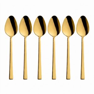 Gold kaplama çubuk model tatlı kaşığı 6'lı 16 cm