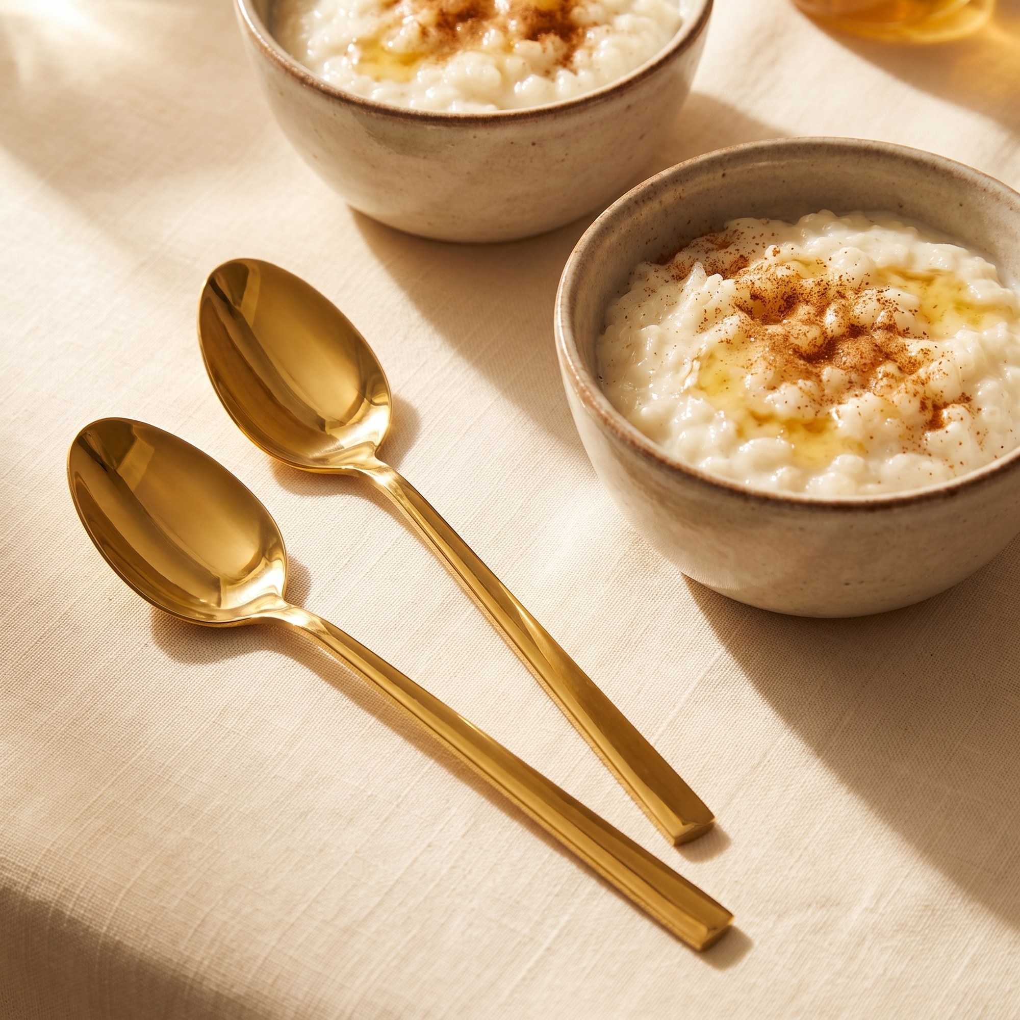 Gold kaplama çubuk model tatlı kaşığı 6'lı 16 cm