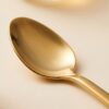 Gold kaplama çubuk model tatlı kaşığı 6'lı 16 cm