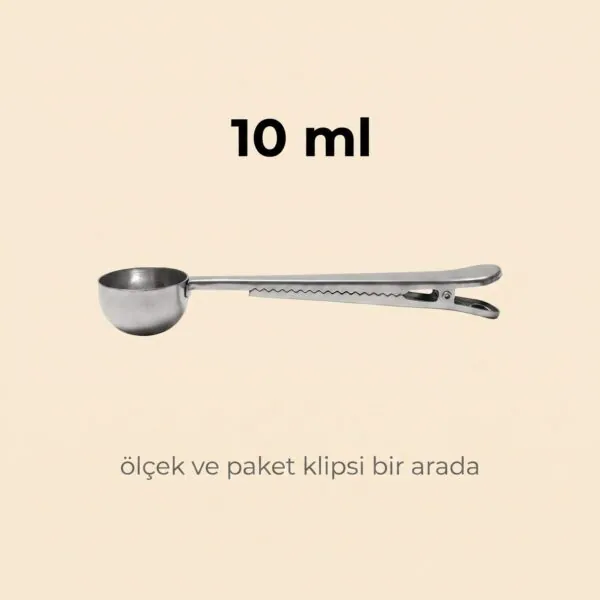 Klipsli paslanmaz çelik kahve ölçeği 10 ml