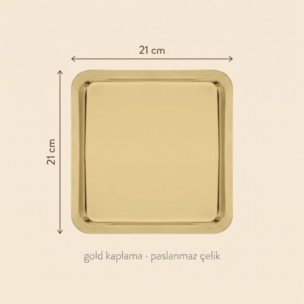 Kare gold sunum tepsisi 21x21 cm