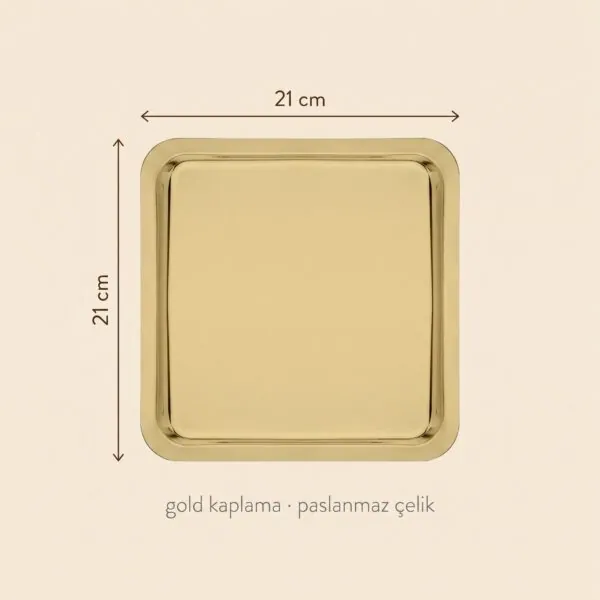 Kare gold sunum tepsisi 21x21 cm