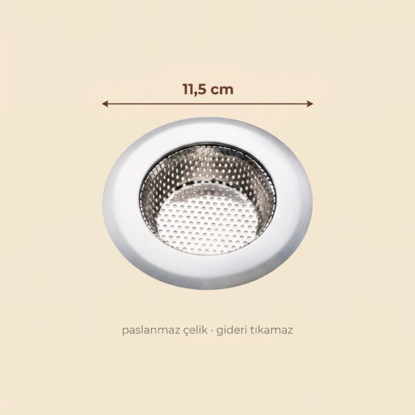 Paslanmaz çelik lavabo süzgeci 11,5 cm