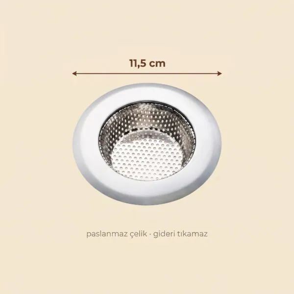 Paslanmaz çelik lavabo süzgeci 11,5 cm