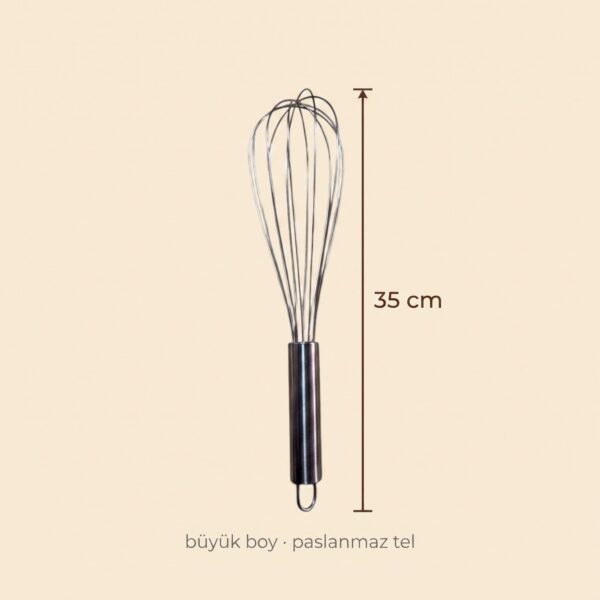 Metal çırpıcı 35 cm büyük boy, paslanmaz tel