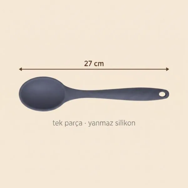 Antrasit tek parça silikon kaşık 27 cm
