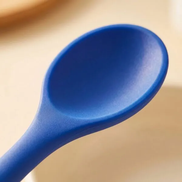 Yumuşak Yanmaz Silikon Kaşık 27 cm Mavi – tek parca detay