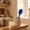 Yumuşak Yanmaz Silikon Kaşık 27 cm Mavi – mutfakta