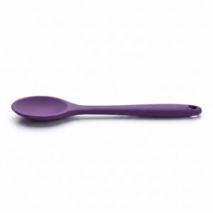 Yumuşak Yanmaz Silikon Kaşık 27 cm Mor – ana beyaz zemin
