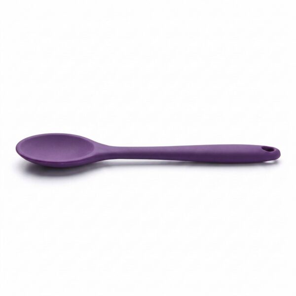 Yumuşak Yanmaz Silikon Kaşık 27 cm Mor – ana beyaz zemin