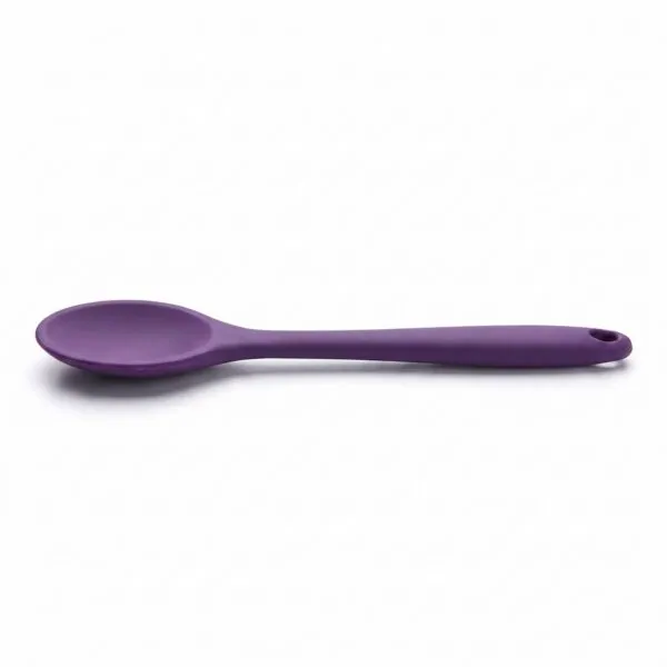 Yumuşak Yanmaz Silikon Kaşık 27 cm Mor – ana beyaz zemin