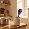 Yumuşak Yanmaz Silikon Kaşık 27 cm Mor – mutfakta