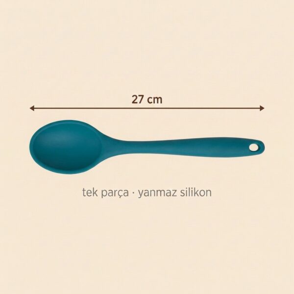 Yumuşak Yanmaz Silikon Kaşık 27 cm Turkuaz – olculer