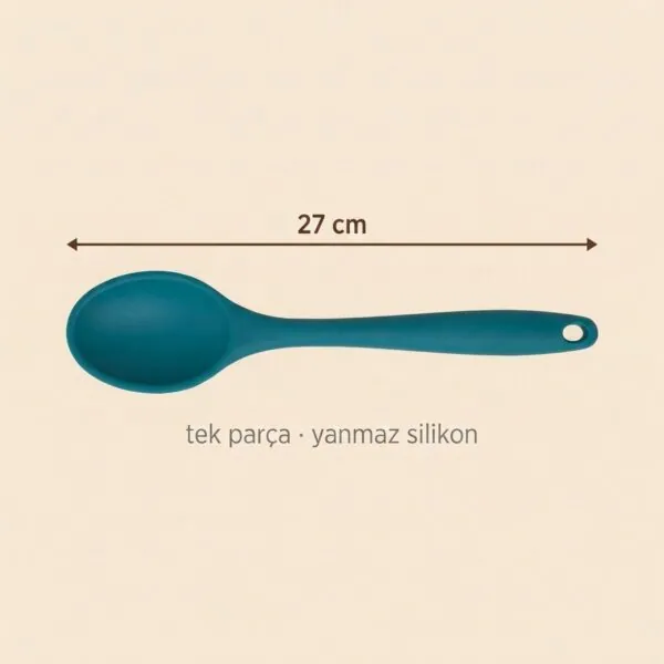 Yumuşak Yanmaz Silikon Kaşık 27 cm Turkuaz – olculer