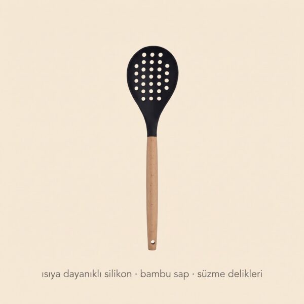 Bambu saplı silikon kevgir