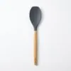 Kömür Bambu Saplı Silikon Düz Spatula
