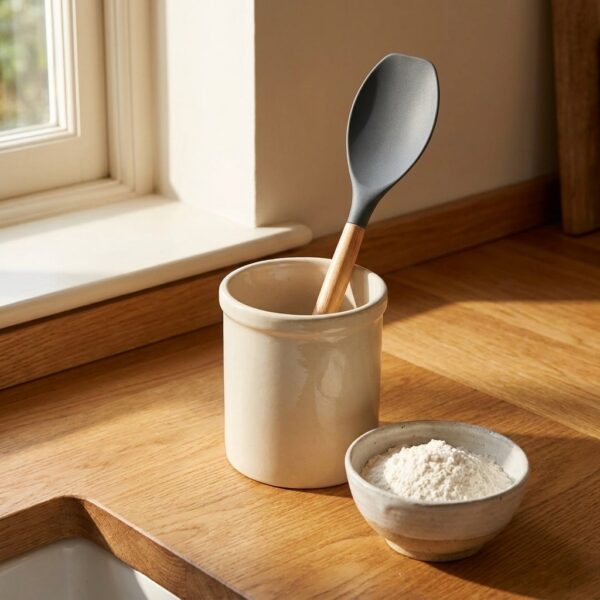 Bambu saplı silikon spatula 32 cm