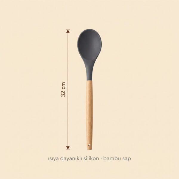 Bambu saplı silikon spatula 32 cm