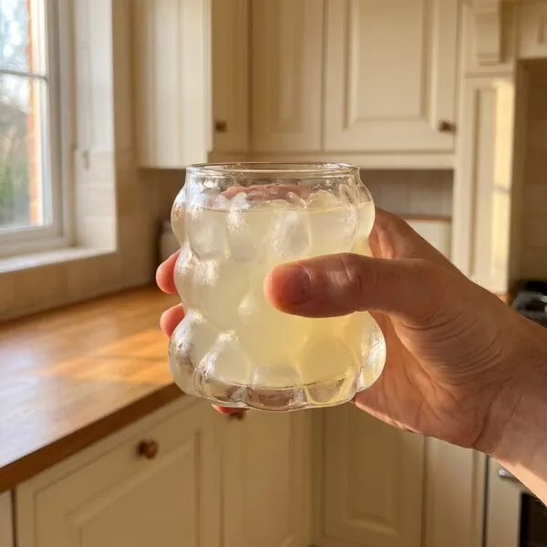 Üzüm bubble şekilli borosilikat cam bardak 300 ml